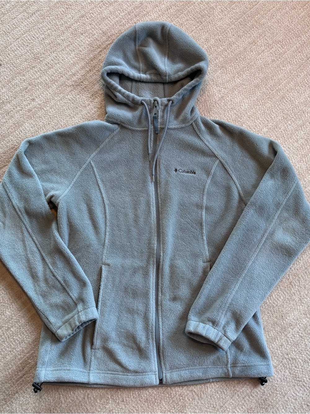 Columbia Women’s Light Geeen Full-Zip Fleece Hoodie Jacket Medium